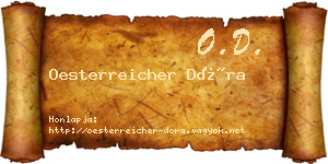 Oesterreicher Dóra névjegykártya
